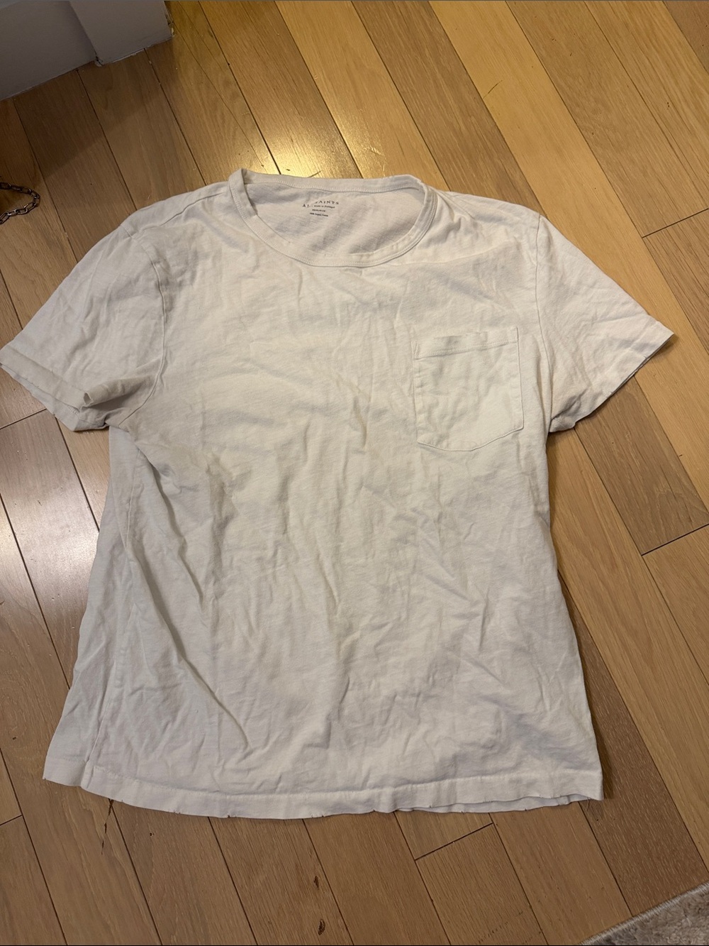 All Saints White Short Sleeve Pocket Tee